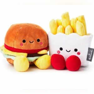 Hallmark Better Together Magnetic Plush Burger and Fries 5" Stuffed Toy NWT!!